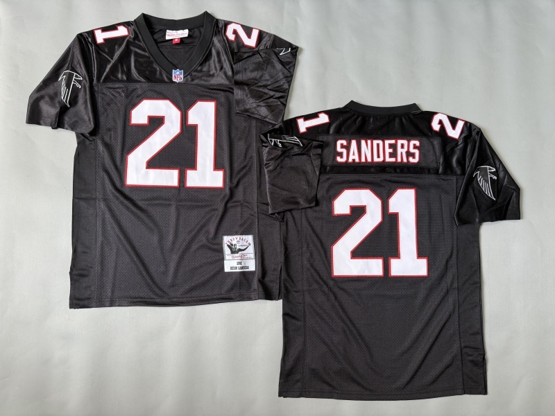 Men 2025 Atlanta Falcons #21 Sanders black Throwback Limited NFL Jersey style 001->atlanta falcons->NFL Jersey